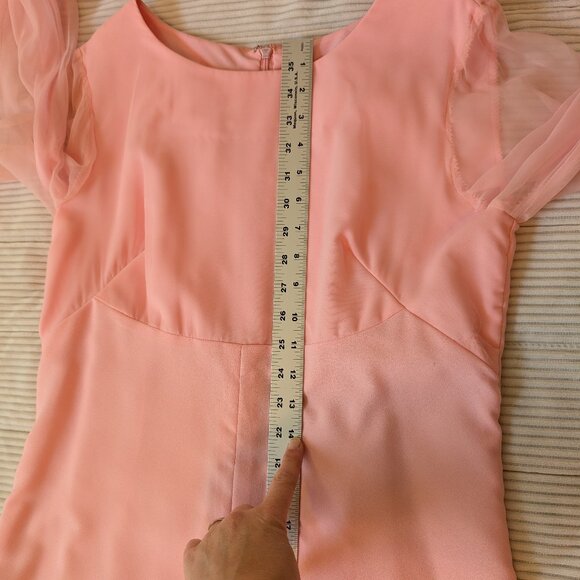 VINTAGE HANDMADE Cotton Candy Pink maxi dress 1960s - Picture 5 of 14